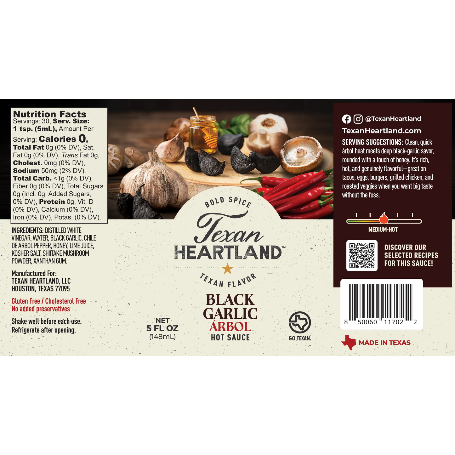 Black Garlic Arbol Hot Sauce