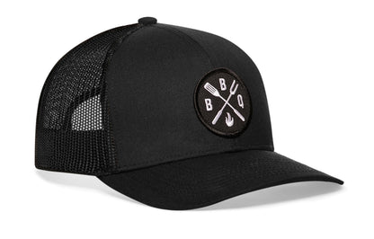 BBQ Trucker Hat  |  Black Barbecue Snapback